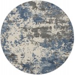 Nourison Rustic Textures RUS08 Area Rug, Grey/Blue, 5'3" x Round