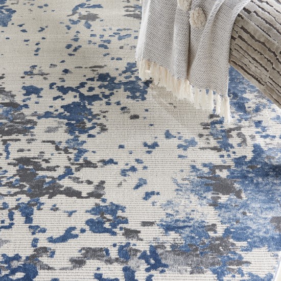Nourison Rustic Textures RUS08 Area Rug, Grey/Blue, 7'10" x Round