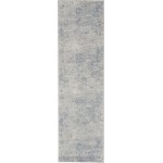 Nourison Rustic Textures RUS09 Runner Rug, Ivory/Grey/Blue, 2'2" x 7'6"