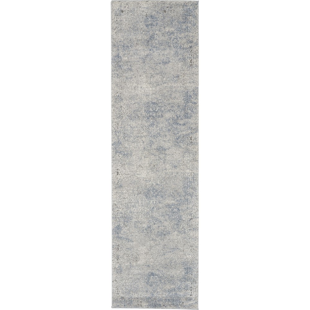 Nourison Rustic Textures RUS09 Runner Rug, Ivory/Grey/Blue, 2'2" x 7'6"