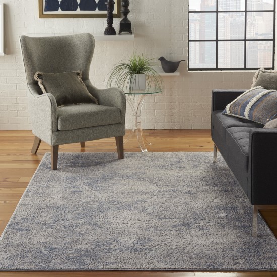 Nourison Rustic Textures RUS09 Area Rug, Ivory/Grey/Blue, 3'11" x 5'11"