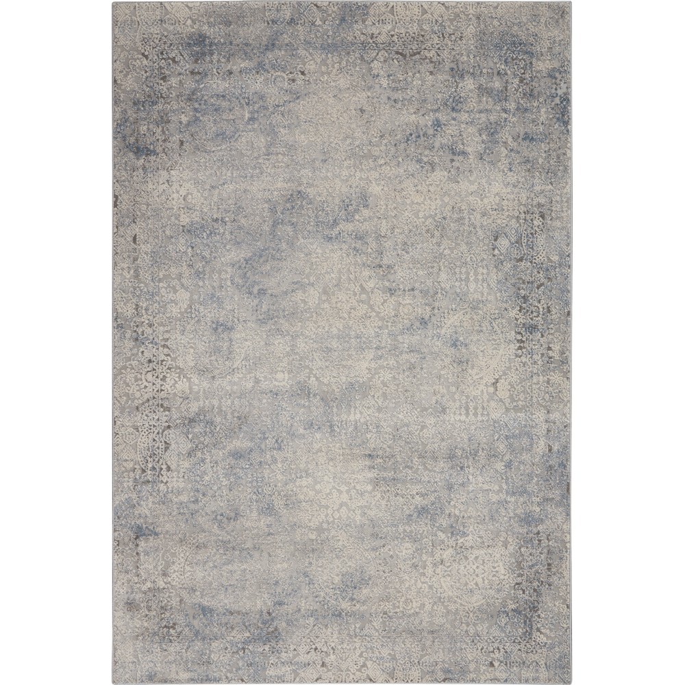 Nourison Rustic Textures RUS09 Area Rug, Ivory/Grey/Blue, 5'3" x 7'3"