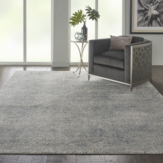 Nourison Rustic Textures RUS09 Area Rug, Ivory/Grey/Blue, 7'10" x 10'6"