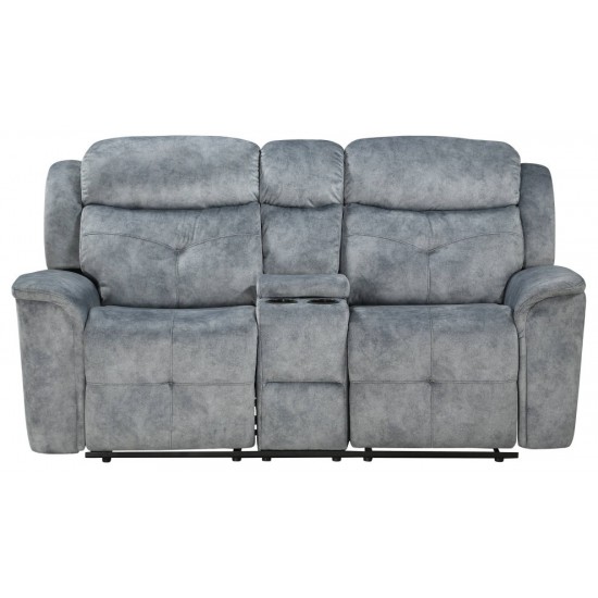 ACME Mariana Loveseat w/Console (Motion), Silver Gray Fabric