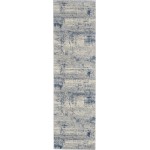 Nourison Rustic Textures RUS10 Runner Rug, Ivory/Blue, 2'2" x 7'6"