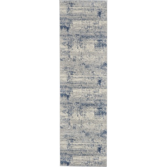 Nourison Rustic Textures RUS10 Runner Rug, Ivory/Blue, 2'2" x 7'6"