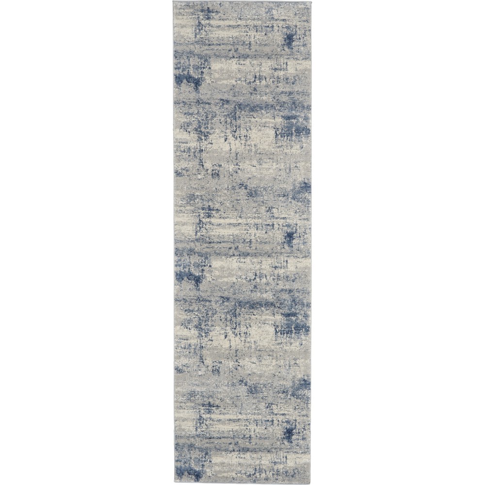 Nourison Rustic Textures RUS10 Runner Rug, Ivory/Blue, 2'2" x 7'6"