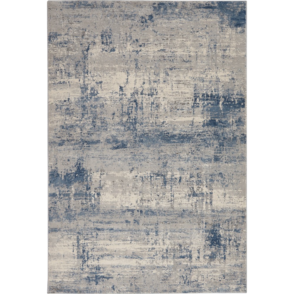 Nourison Rustic Textures RUS10 Area Rug, Ivory/Blue, 3'11" x 5'11"