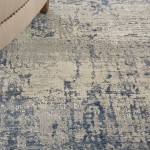 Nourison Rustic Textures RUS10 Area Rug, Ivory/Blue, 3'11" x 5'11"