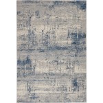 Nourison Rustic Textures RUS10 Area Rug, Ivory/Blue, 5'3" x 7'3"