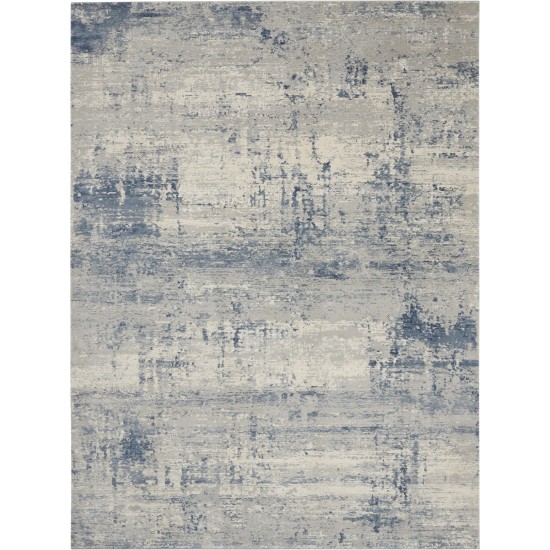 Nourison Rustic Textures RUS10 Area Rug, Ivory/Blue, 7'10" x 10'6"