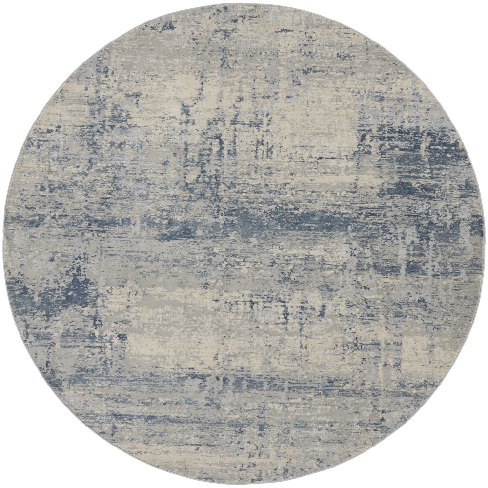 Nourison Rustic Textures RUS10 Area Rug, Ivory/Blue, 7'10" x Round Nourison Rustic Textures RUS10 Area Rug, Ivory/Blue, 7'10" x Round