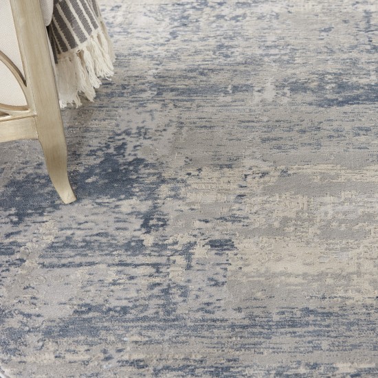 Nourison Rustic Textures RUS10 Area Rug, Ivory/Blue, 7'10" x Round