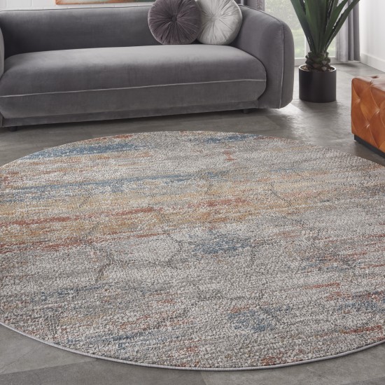 Nourison Rustic Textures RUS11 Area Rug, Multicolor, 5'3" x Round