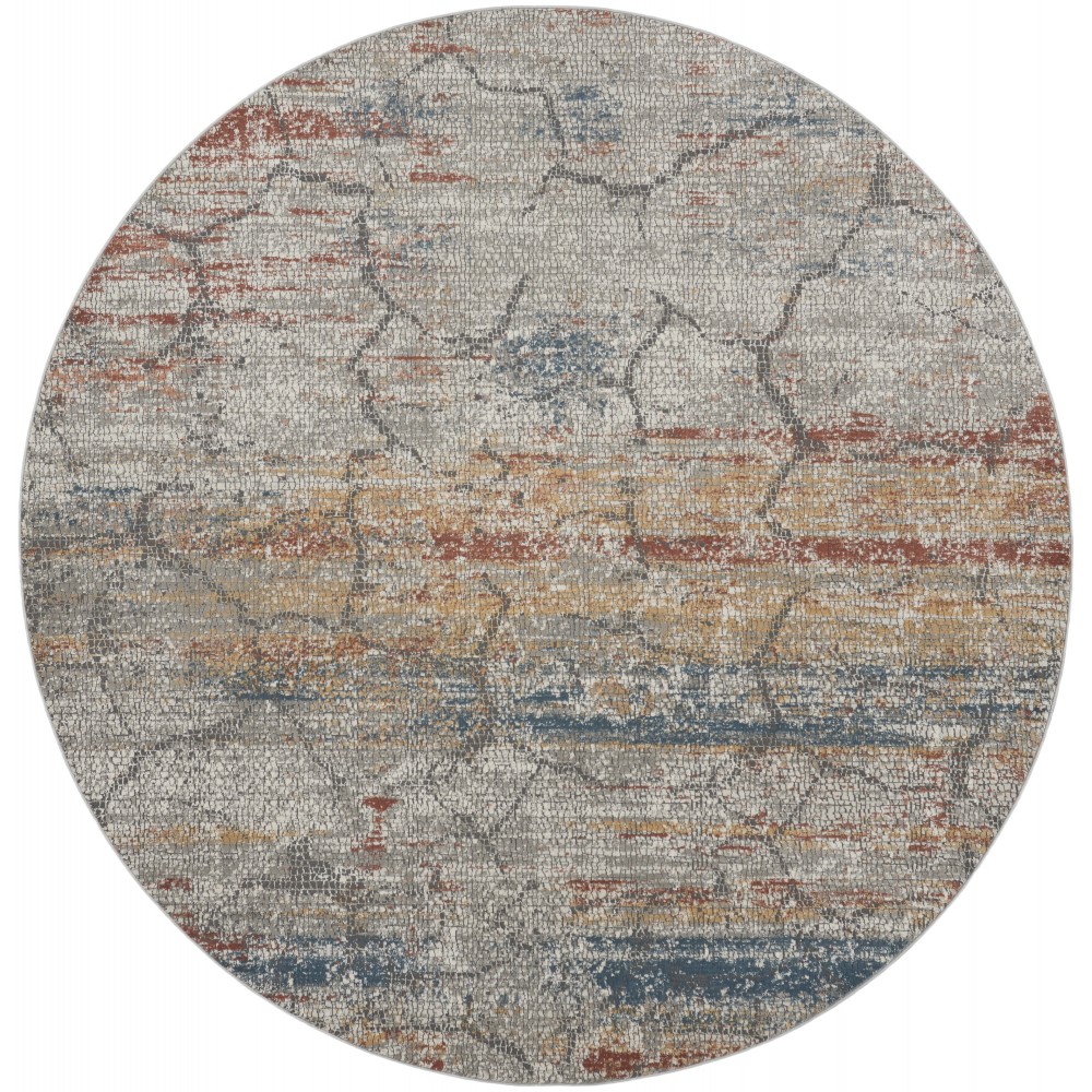 Nourison Rustic Textures RUS11 Area Rug, Multicolor, 7'10" x Round