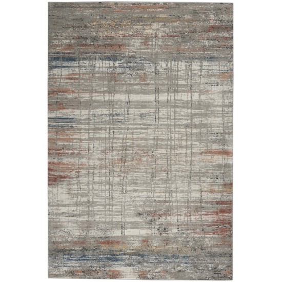 Nourison Rustic Textures RUS12 Area Rug, Grey/Multicolor, 3'11" x 5'11"