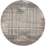 Nourison Rustic Textures RUS12 Area Rug, Grey/Multicolor, 5'3" x Round