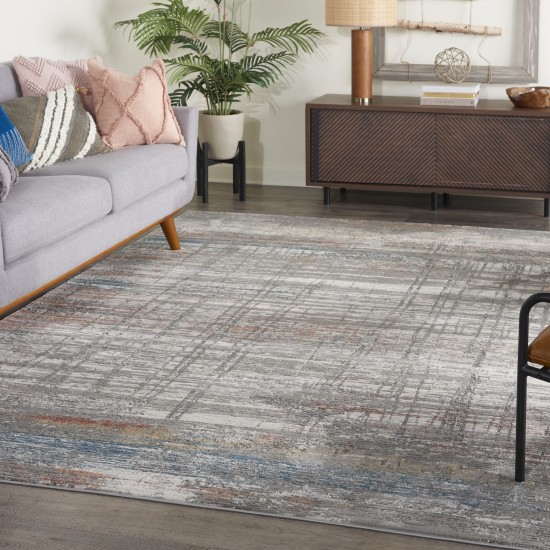 Nourison Rustic Textures RUS12 Area Rug, Grey/Multicolor, 7'10" x 10'6"