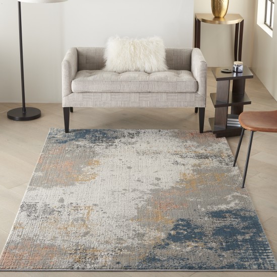 Nourison Rustic Textures RUS13 Area Rug, Grey/Blue, 3'11" x 5'11"