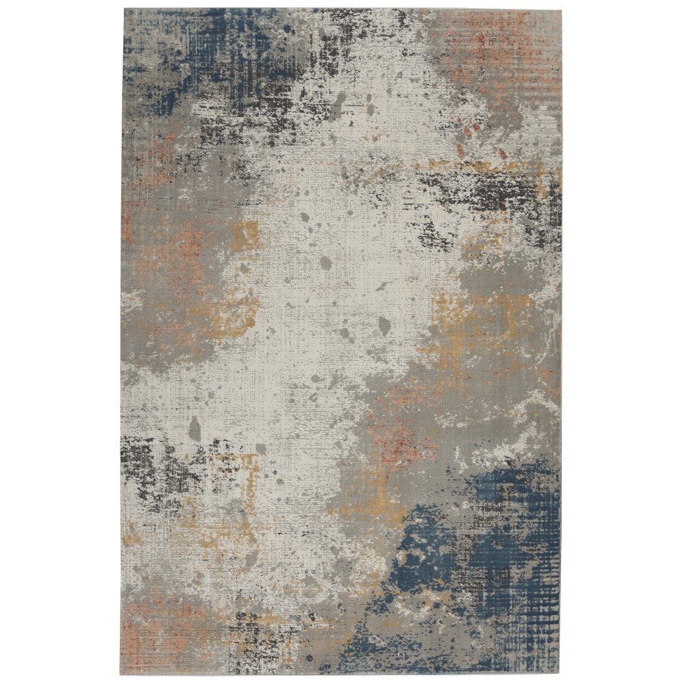 Nourison Rustic Textures RUS13 Area Rug, Grey/Blue, 5'3" x 7'3"