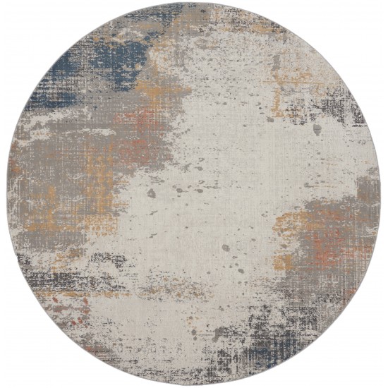 Nourison Rustic Textures RUS13 Area Rug, Grey/Blue, 7'10" x Round