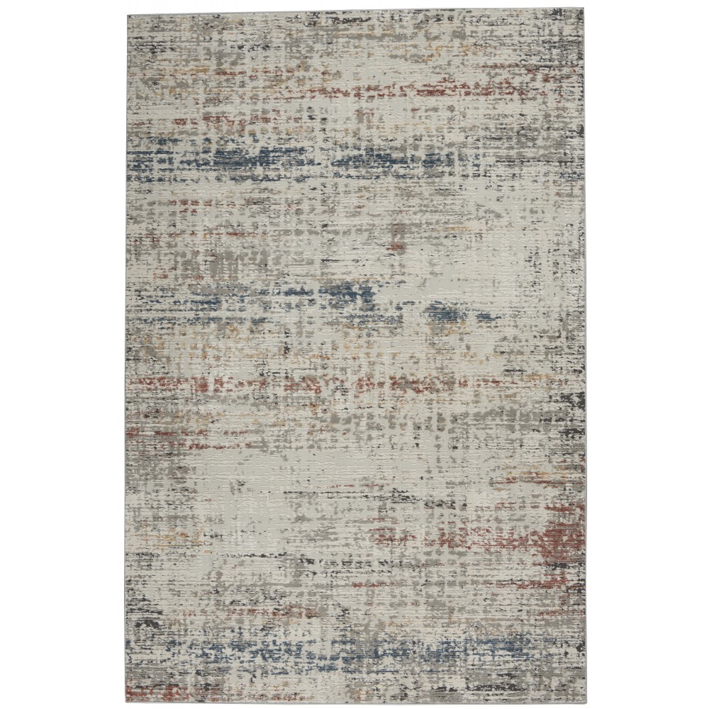 Nourison Rustic Textures RUS14 Area Rug, Light Grey/Multicolor, 5'3" x 7'3"