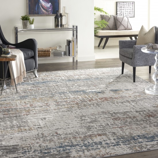 Nourison Rustic Textures RUS14 Area Rug, Light Grey/Multicolor, 7'10" x 10'6"