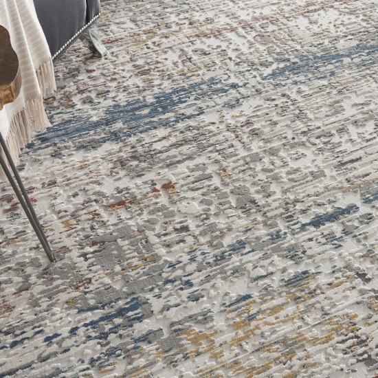 Nourison Rustic Textures RUS14 Area Rug, Light Grey/Multicolor, 7'10" x 10'6"
