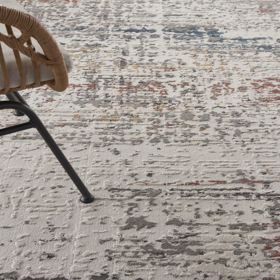 Nourison Rustic Textures RUS14 Area Rug, Light Grey/Multicolor, 7'10" x Round