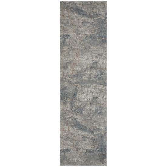 Nourison Rustic Textures RUS15 Runner Rug, Light Grey/Blue, 2'2" x 7'6"