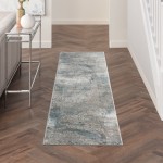 Nourison Rustic Textures RUS15 Runner Rug, Light Grey/Blue, 2'2" x 7'6"