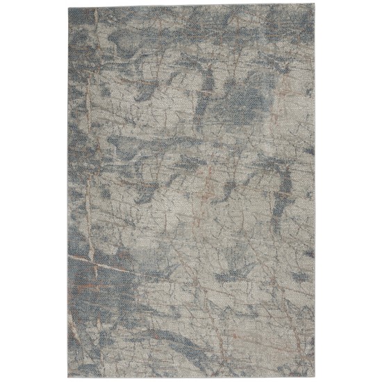 Nourison Rustic Textures RUS15 Area Rug, Light Grey/Blue, 5'3" x 7'3"