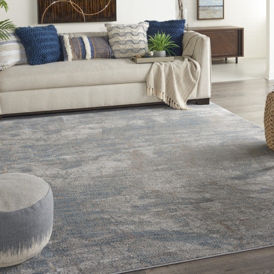 Nourison Rustic Textures RUS15 Area Rug, Light Grey/Blue, 7'10" x 10'6"