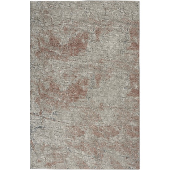 Nourison Rustic Textures RUS15 Area Rug, Light Grey/Rust, 5'3" x 7'3"