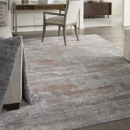 Nourison Rustic Textures RUS15 Area Rug, Light Grey/Rust, 7'10" x 10'6"