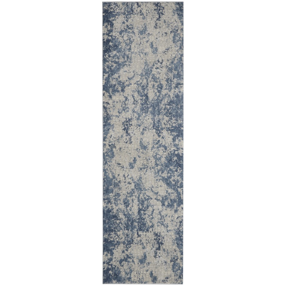 Nourison Rustic Textures RUS16 Runner Rug, Grey/Blue, 2'2" x 7'6"