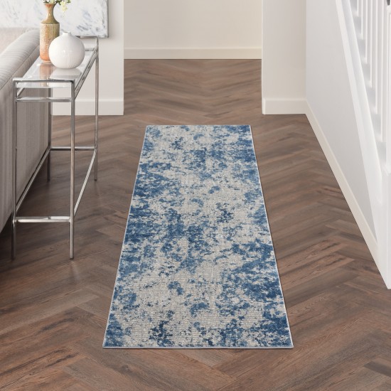 Nourison Rustic Textures RUS16 Runner Rug, Grey/Blue, 2'2" x 7'6"