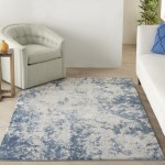 Nourison Rustic Textures RUS16 Area Rug, Grey/Blue, 5'3" x 7'3"