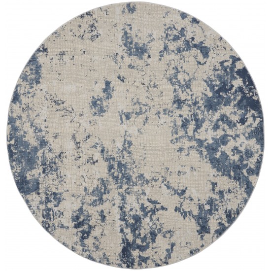 Nourison Rustic Textures RUS16 Area Rug, Grey/Blue, 5'3" x Round