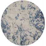 Nourison Rustic Textures RUS16 Area Rug, Grey/Blue, 7'10" x Round