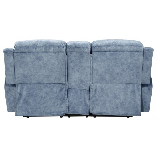 ACME Mariana Loveseat w/Console (Motion), Silver Blue Fabric