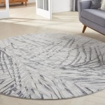 Nourison Rustic Textures RUS17 Area Rug, Ivory/Grey, 5'3" x Round