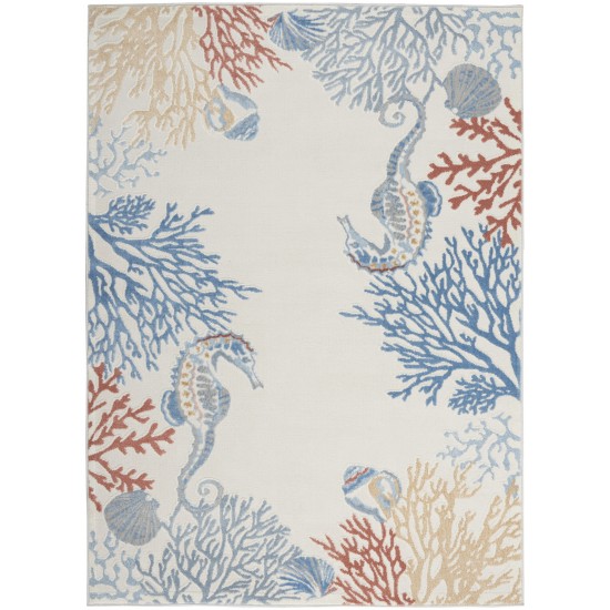 Nourison Seaside SDS03 Area Rug, Ivory/Multicolor, 5'3" x 7'3"