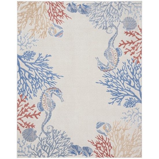 Nourison Seaside SDS03 Area Rug, Ivory/Multicolor, 7'10" x 9'10"