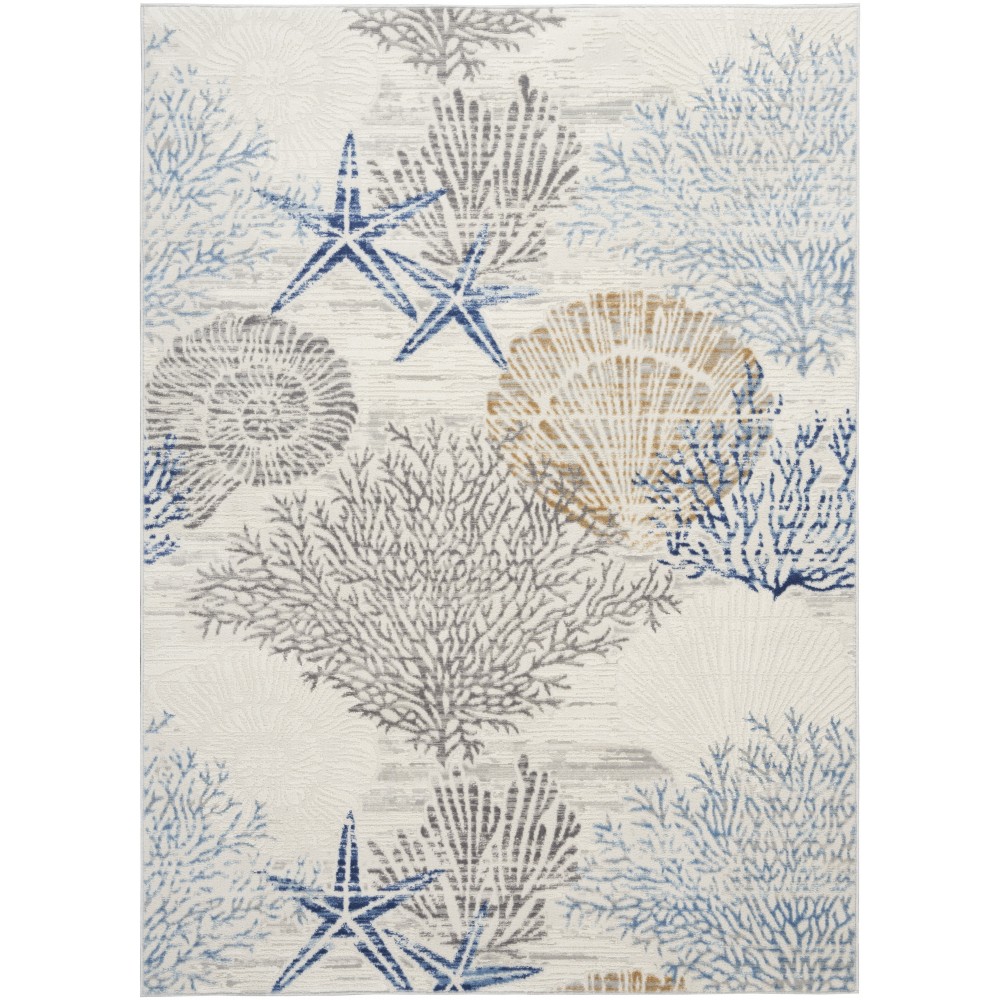 Nourison Seaside SDS04 Area Rug, Ivory/Grey/Blue, 5'3" x 7'3" Nourison Seaside SDS04 Area Rug, Ivory/Grey/Blue, 5'3" x 7'3"
