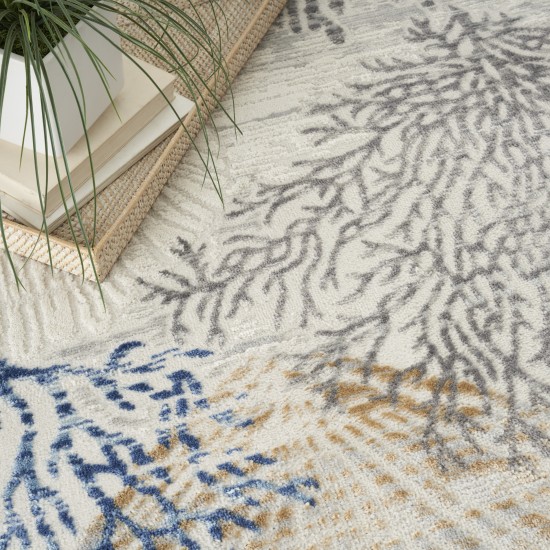 Nourison Seaside SDS04 Area Rug, Ivory/Grey/Blue, 5'3" x 7'3"