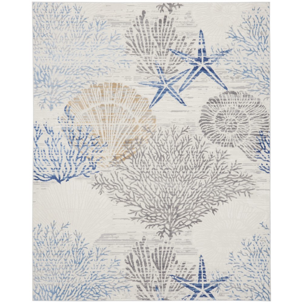 Nourison Seaside SDS04 Area Rug, Ivory/Grey/Blue, 7'10" x 9'10"