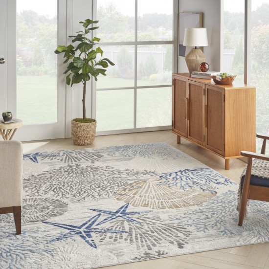 Nourison Seaside SDS04 Area Rug, Ivory/Grey/Blue, 7'10" x 9'10"