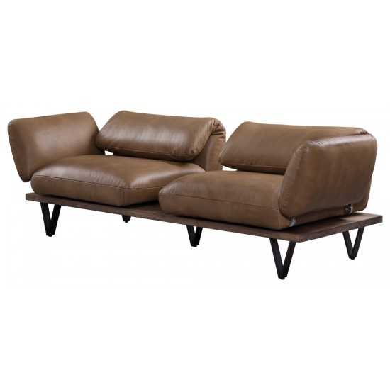 ACME Narech Sofa, Nutmeg Top Grain Leather