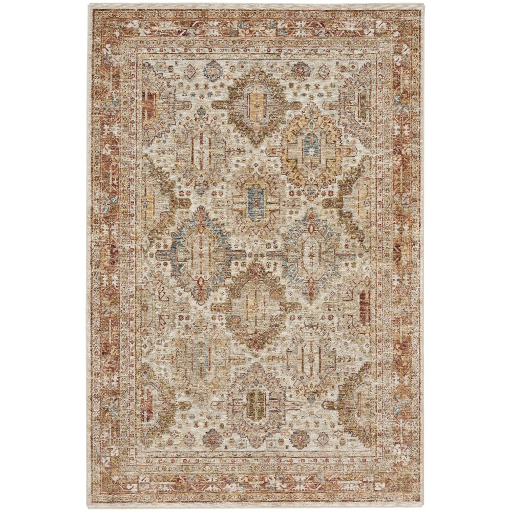 Nourison Sahar SHR01 Area Rug, Ivory/Multicolor, 5'3" x 7'8"